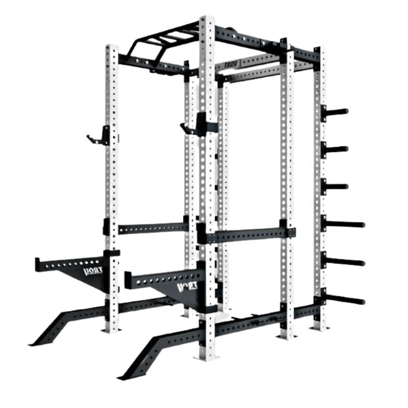 Troy G-PR-3030 Fitness Apollo Power Rack Premium Package White Left Side View
