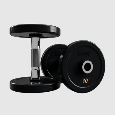 Troy Pro Style Dumbbells - Rubber Encased with Contoured Handle - 10 lb dumbbells