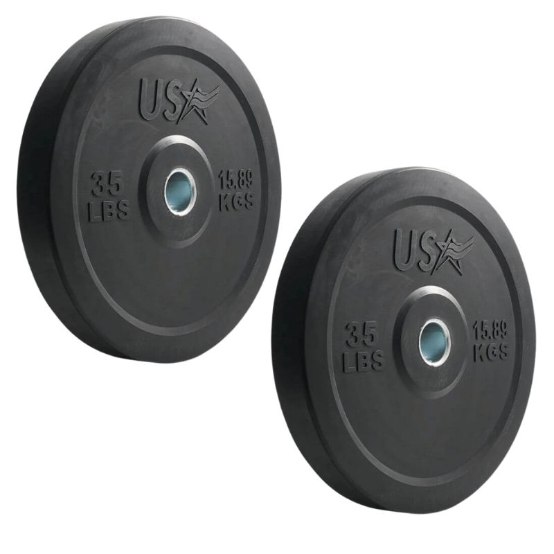 USA Sports by Troy GBO-SBP Solid Rubber Bumper Plate 35lbs Pair