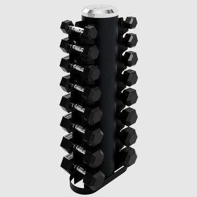 USA Sports by Troy VERTPAC-HDR30G Rubber Hex Dumbbell Set with Rack Main Display