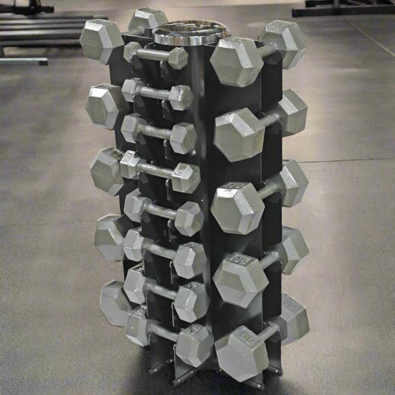 VERTPAC-IHD50G USA Sports by Troy Iron Hex Dumbbell Set with Vertical Rack