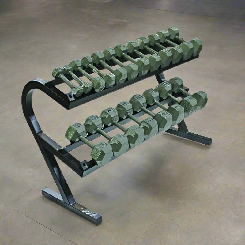 VERTPAC-IHD50 USA Sports by Troy 5-50lb Iron Hex Dumbbell Set with Rack