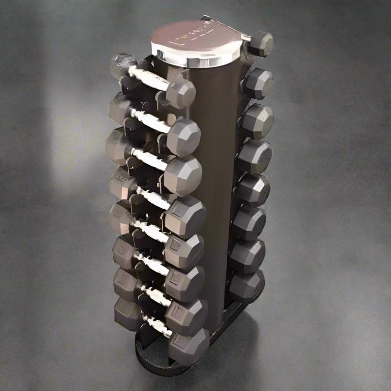 VERTPAC-SDR25 VTX 8-Pair Rubber Encased Dumbbells with Vertical Rack Main
