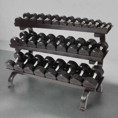 VERTPAC-TSDR75 Troy 12-Sided Rubber Dumbbells 5-75lbs with Horizontal Rack