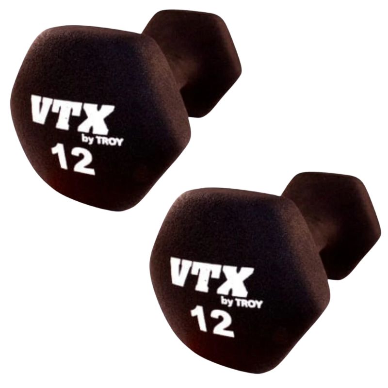 VTX GTD Neoprene Textured Hex Dumbbell 12 lb Dumbbell Pair