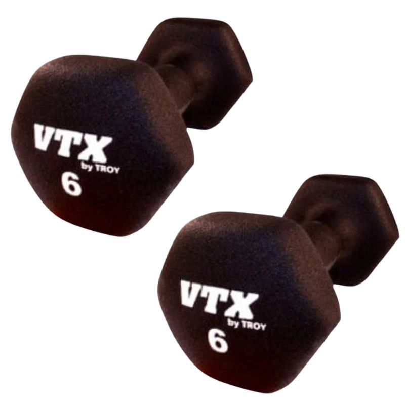 VTX GTD Neoprene Textured Hex Dumbbell 6 lb Dumbbell pair