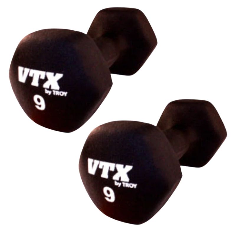 VTX GTD Neoprene Textured Hex Dumbbell 9 lb Dumbbell Pair