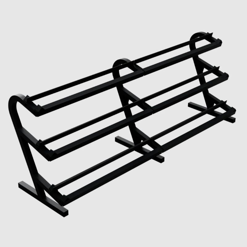 VTX TDR-3 3-Tier Rail Dumbbell Rack w/o Saddles Black Right Side View