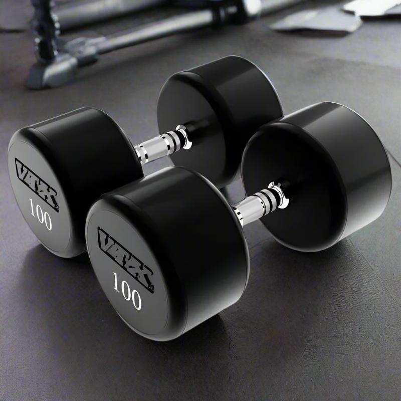 VTX XD-U Urethane Round Head Dumbbell Set in 100 lbs side view