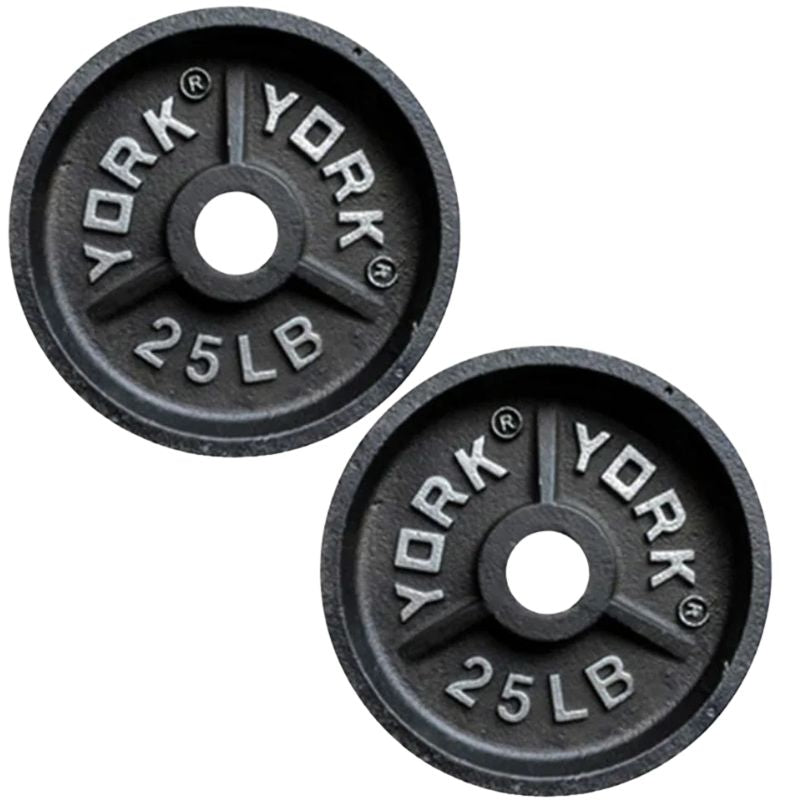 YORK 2″ Deep Dish Olympic Weight Plates 25 lb olympic plates pair