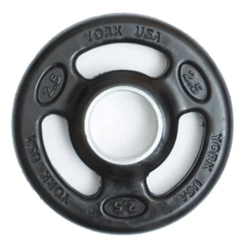 York 300lb Iso-Grip Rubber-Encased Steel Olympic Plate Set 2.5 lb Weight Plate