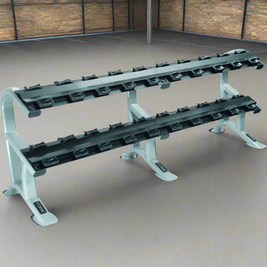 York ETS Saddle Rack for Pro-Style Dumbbells Empty in Gym