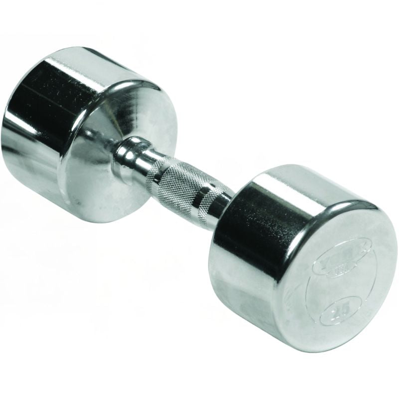 York Professional Chrome Dumbbell w/ Ergo Grip (Solid Steel) 25 lb Dumbbells