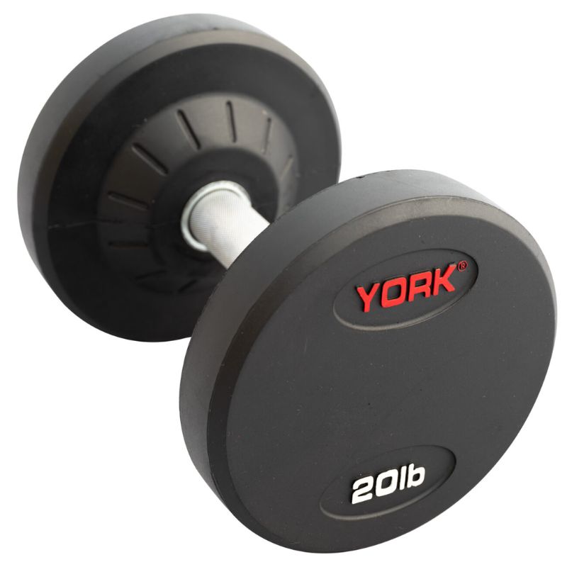 York Rubber Encased Pro Style Dumbbell 20 lb Dumbbells