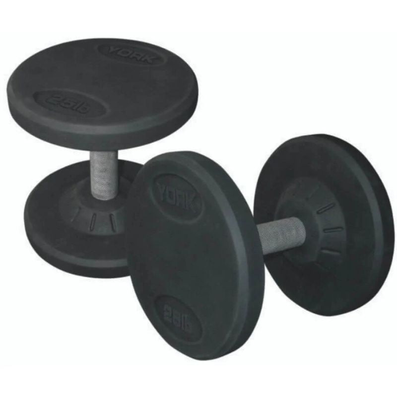 York Rubber Encased Pro Style Dumbbell 25 lb Dumbbells Pair