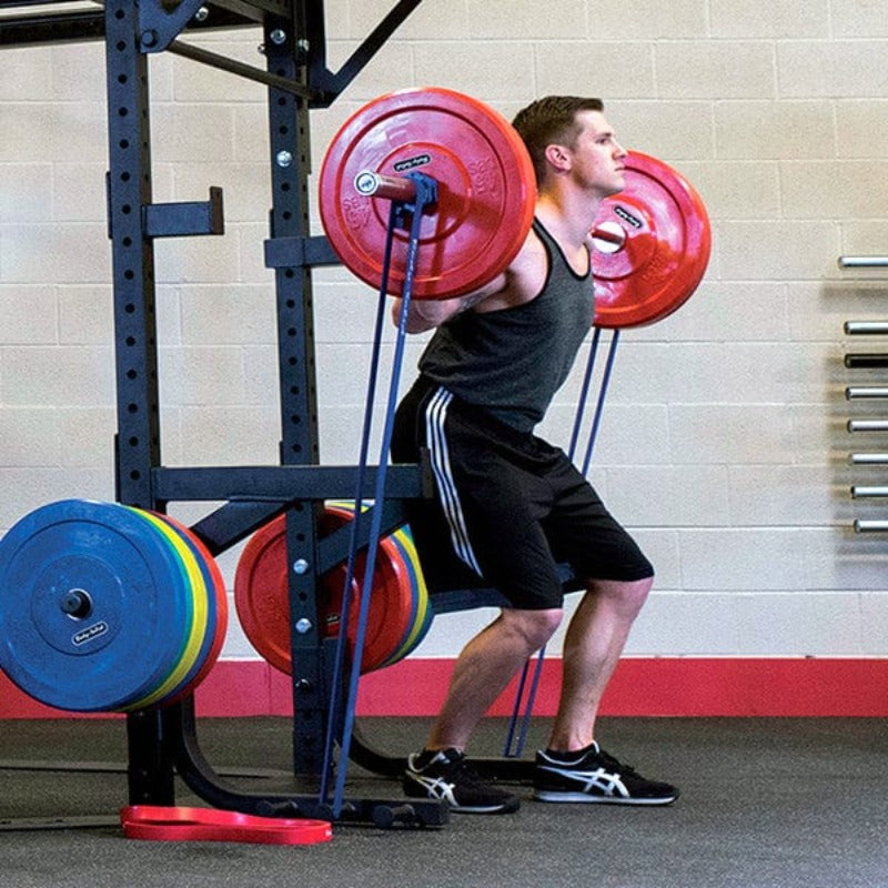 Body Solid Resistance Band Sample Exercise with Barbell