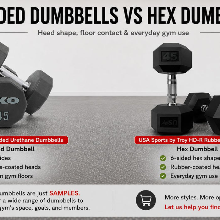 10-Sided Dumbbells vs Rubber Hex Dumbbells: Which Should Your Gym Choose?