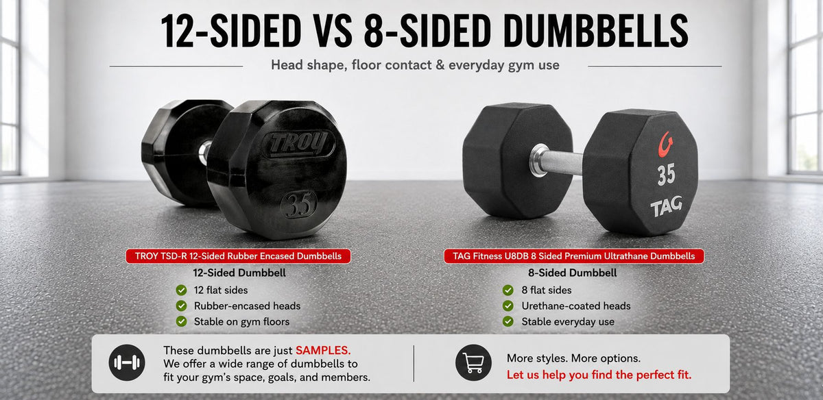 12-Sided Dumbbells vs 8-Sided Dumbbells: Which Is Better for Commercial Use?