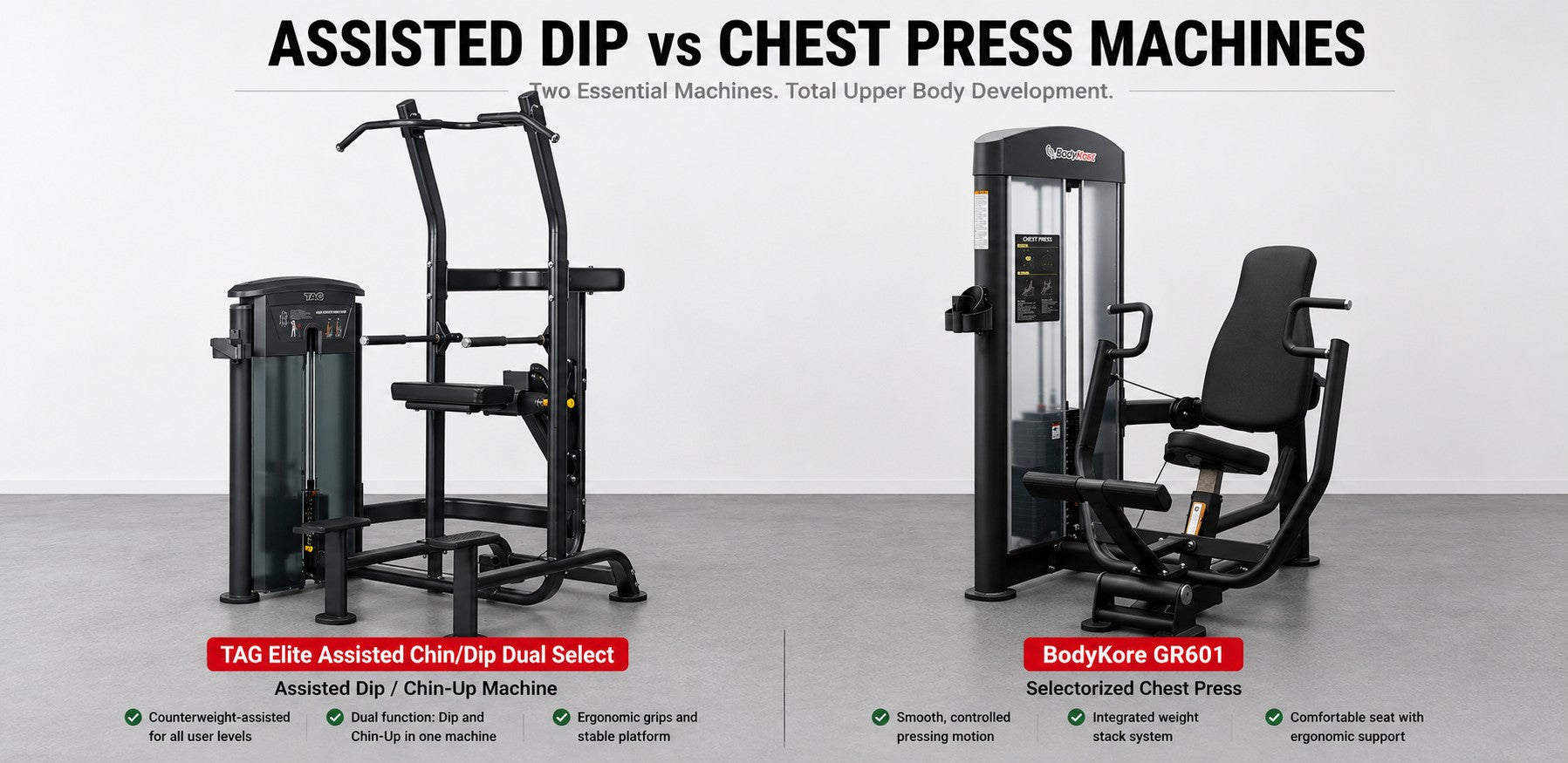 Assisted Dip Machine vs Chest Press Machine: Which Is Better for Your Facility?