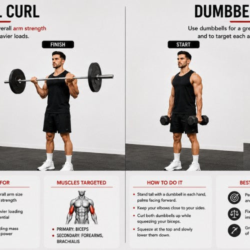 Barbell Curl vs Dumbbell Curl: Which Is Superior for Bicep Growth?