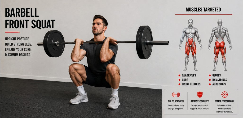 Barbell Front Squat: Build Explosive Quads, Stronger Core & Upright Power
