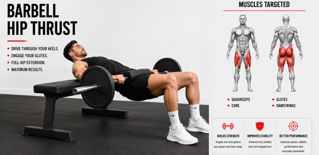 Barbell Hip Thrust: Build Stronger Glutes & Power Up Your Lower Body
