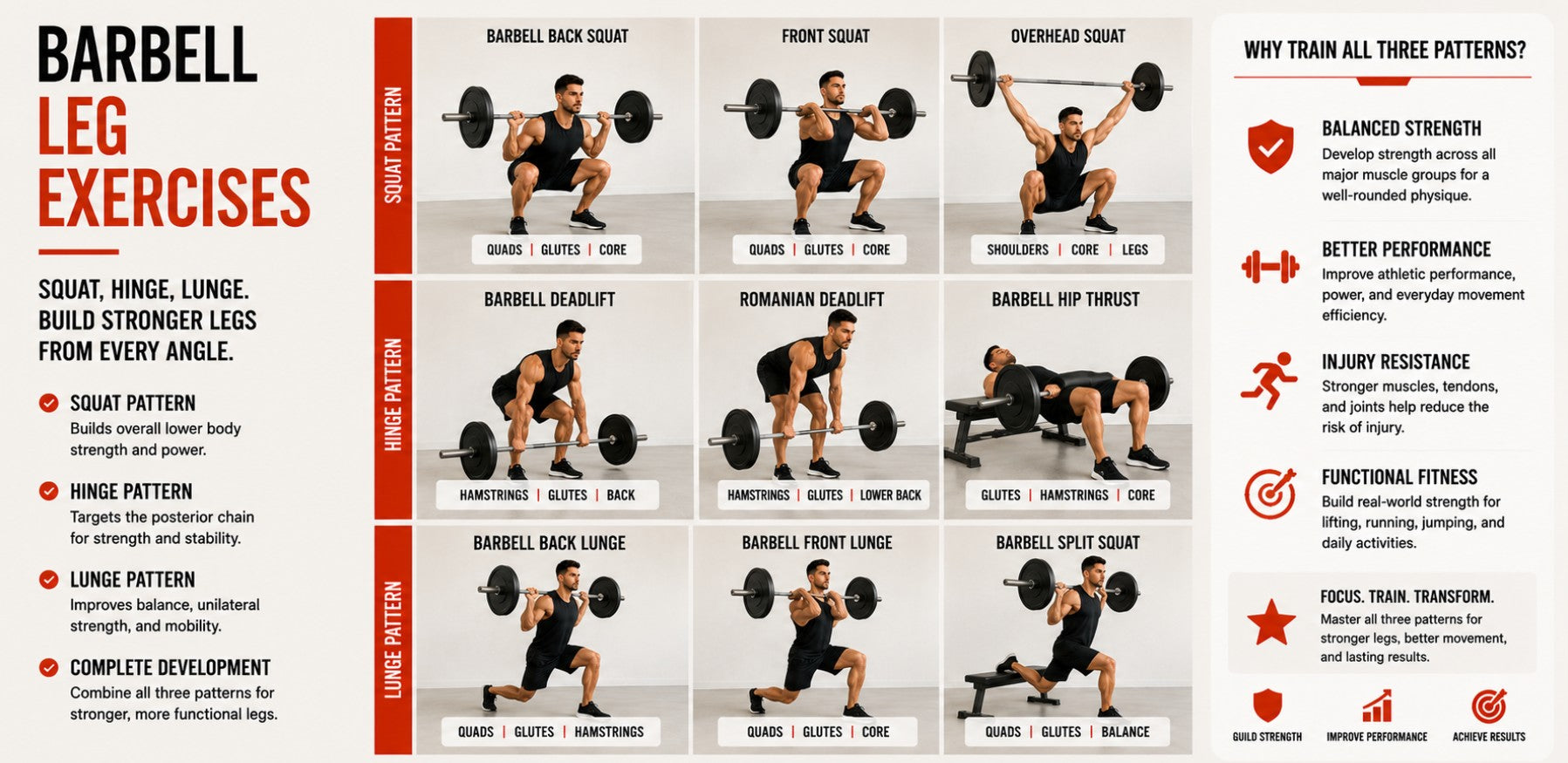 Barbell Leg Exercises: Build Stronger Quads, Glutes & Hamstrings with One Powerful Tool