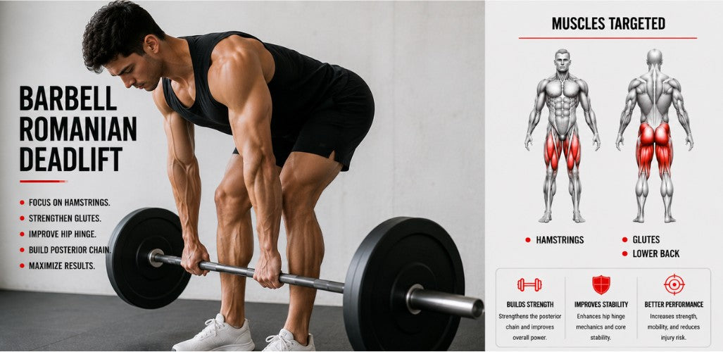 Barbell Romanian Deadlift: Form, Muscles Worked & Benefits