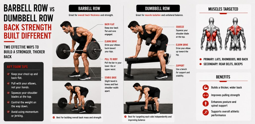 Barbell Row vs Dumbbell Row: The Ultimate Back Development Comparison