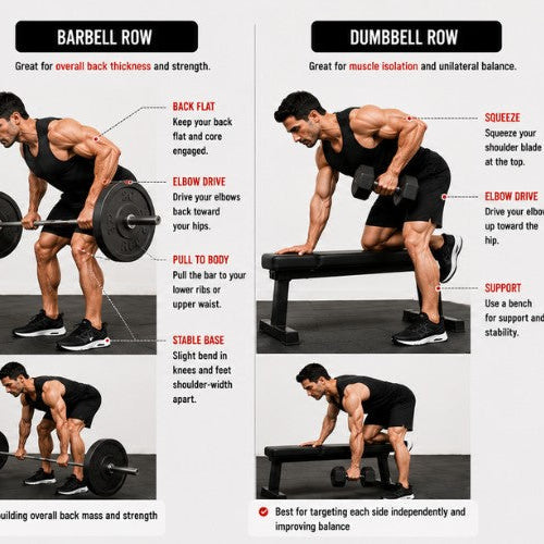 Barbell Row vs Dumbbell Row: The Ultimate Back Development Comparison