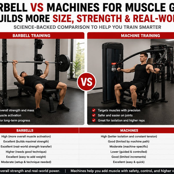 Barbell vs Machines for Muscle Growth: Which Builds More Size, Strength & Real-World Power?
