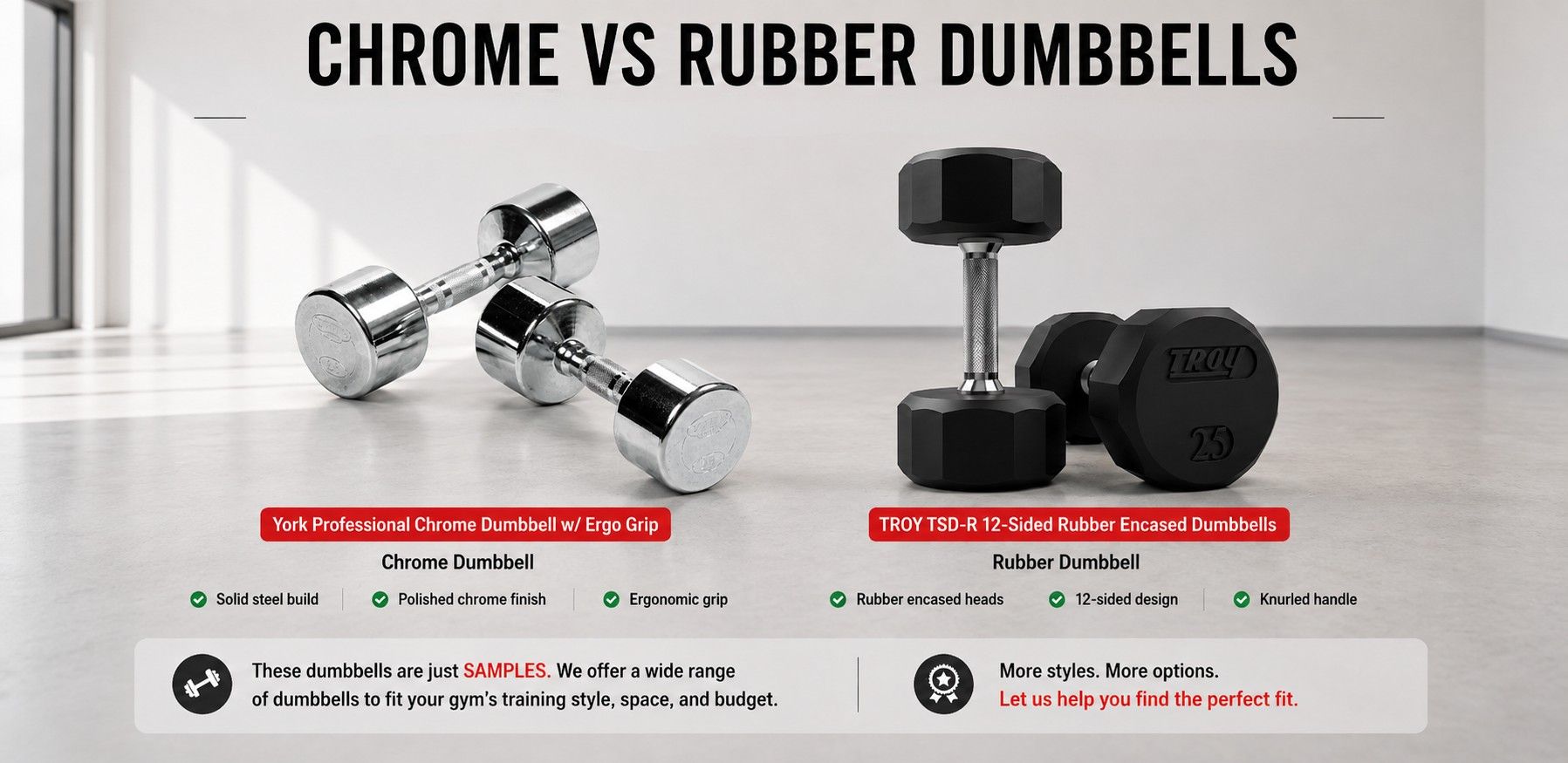 Chrome Dumbbells vs Rubber Dumbbells: Which Looks Better and Lasts Better?