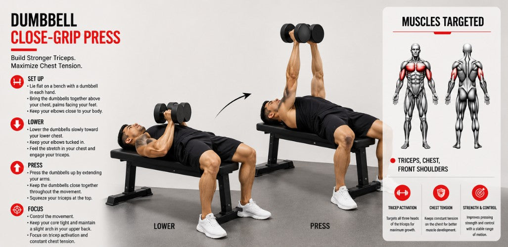 Close-Grip Dumbbell Press: Maximize Triceps & Chest Strength