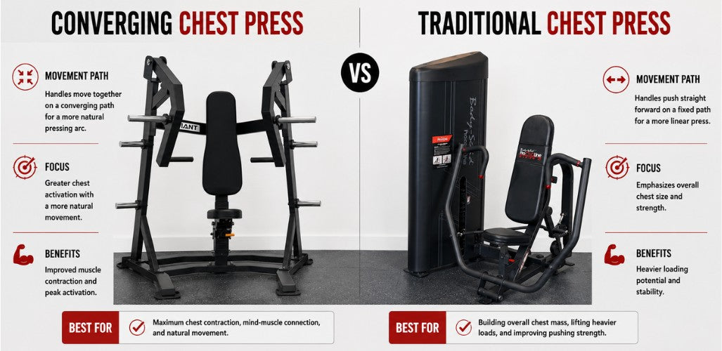 Converging Chest Press vs Traditional Chest Press Machine: What’s the Difference?