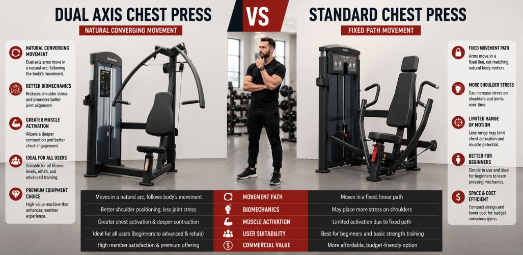 Dual Axis Chest Press vs Standard Chest Press Machine: Which Is Better for Your Gym?