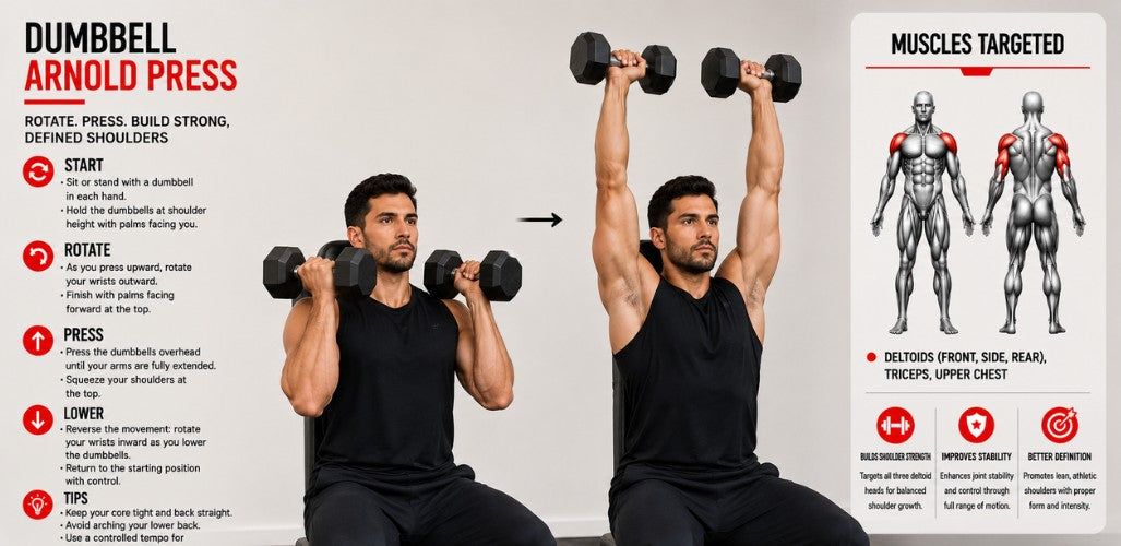 Dumbbell Arnold Press: Rotate, Press & Build Stronger Shoulders