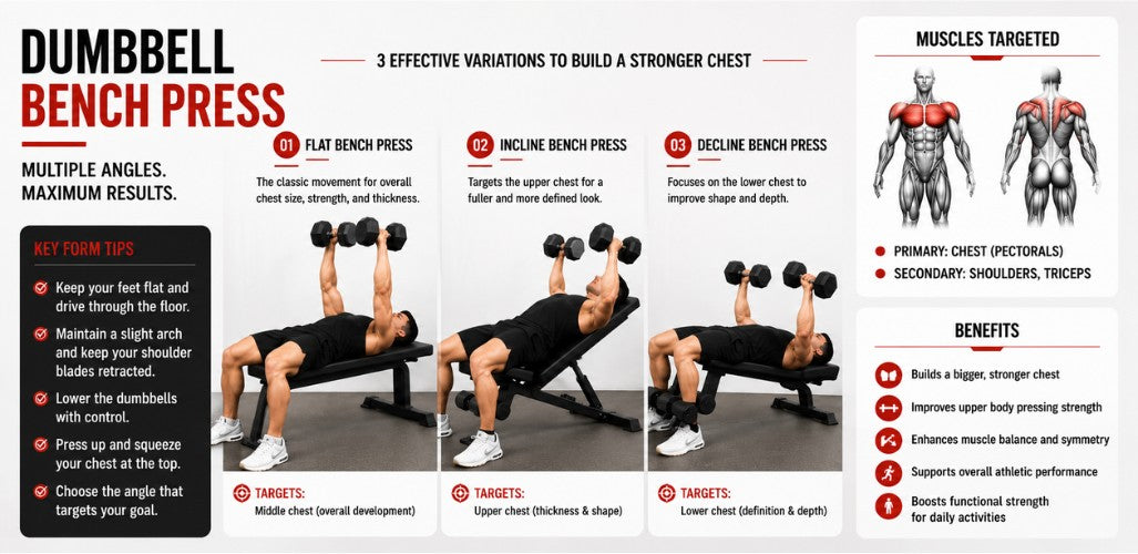 Dumbbell Bench Press Variations: Maximize Chest, Strength & Stability
