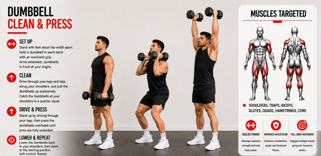 Dumbbell Clean and Press: Explosive Strength & Full-Body Training