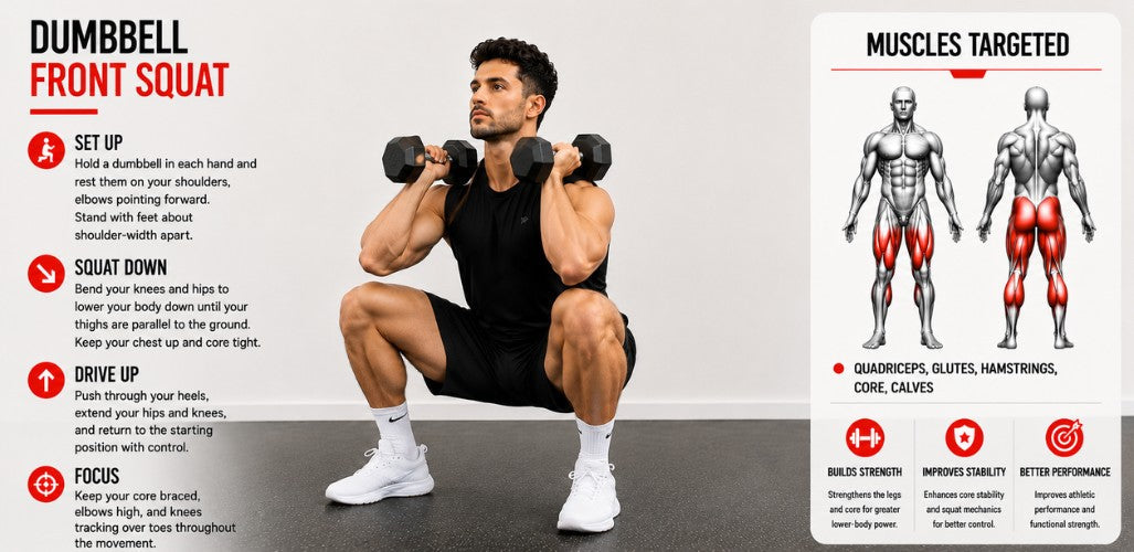Dumbbell Front Squat: Strengthen Quads, Core & Posture