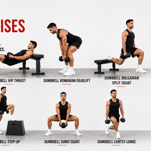 Dumbbell Glute Exercises: Build Strength, Shape & Power at Home or Gym