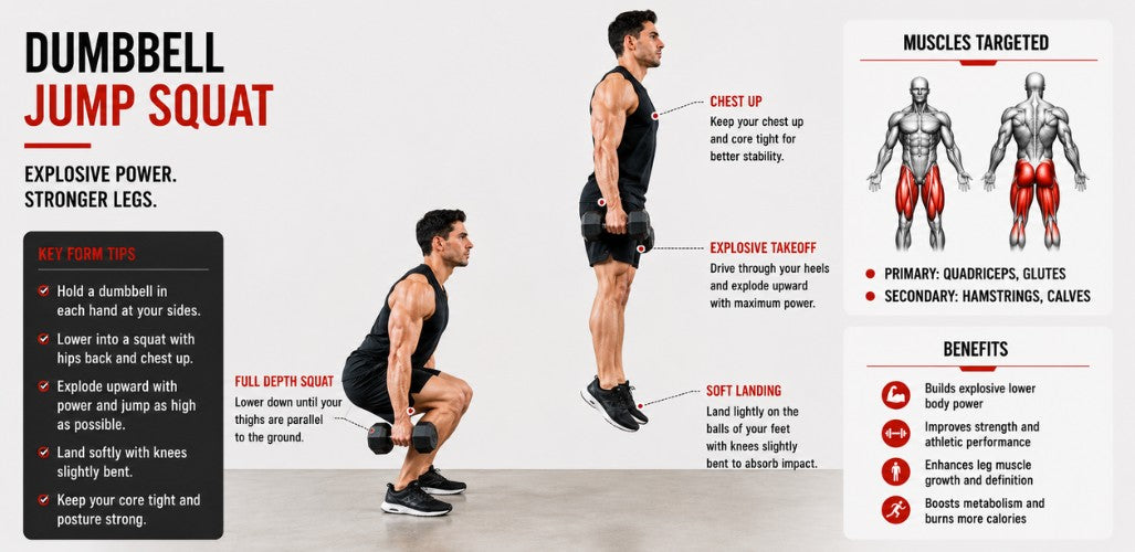 Dumbbell Jump Squat: Explosive Power, Strength & Vertical Gains