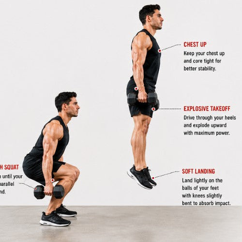 Dumbbell Jump Squat: Explosive Power, Strength & Vertical Gains