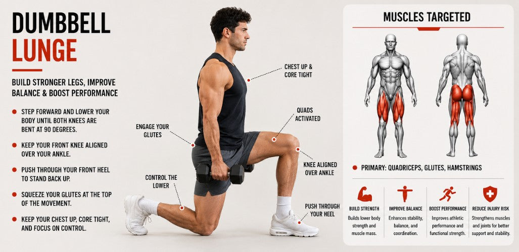 Dumbbell Lunge: Strength, Balance & Leg Power