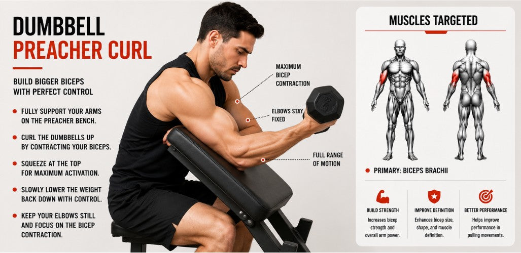 Dumbbell Preacher Curl: Peak Isolation for Bigger Biceps