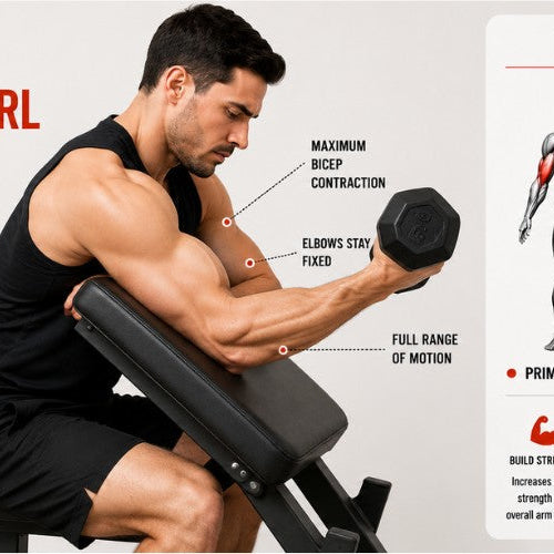 Dumbbell Preacher Curl: Peak Isolation for Bigger Biceps