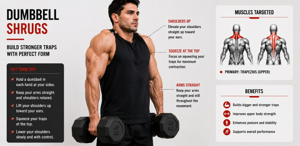 Dumbbell Shrugs: Build Massive Traps & Stronger Shoulders
