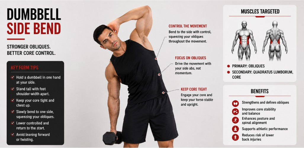 Dumbbell Side Bends: Oblique Strength & Core Stability