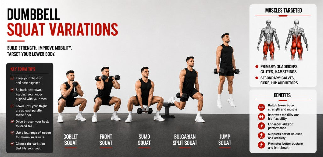 Dumbbell Squat Variations: Build Stronger Legs Anywhere