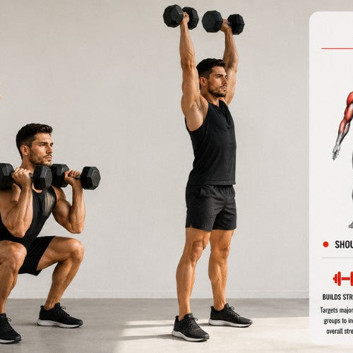 Dumbbell Squat to Press: Full-Body Power for Strength & Conditioning