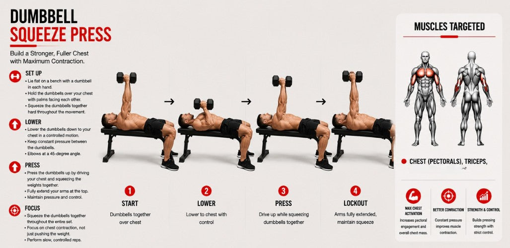 Dumbbell Squeeze Press: Maximize Chest Engagement & Inner-Pec Strength